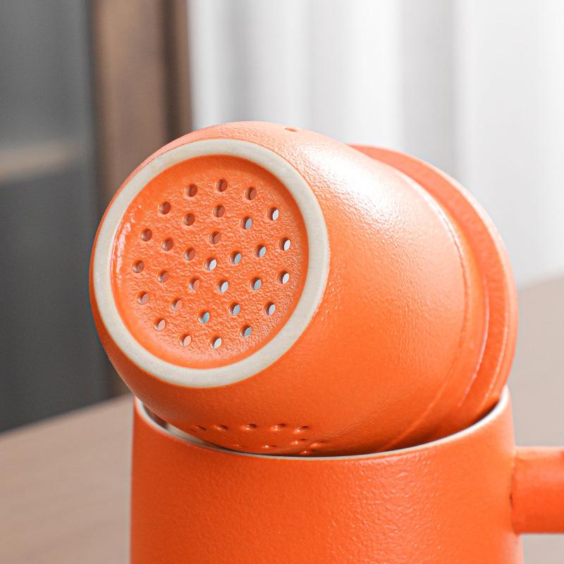 Creative tea separation teacup with lid high value home office cup simple filter tea cup activity gift
