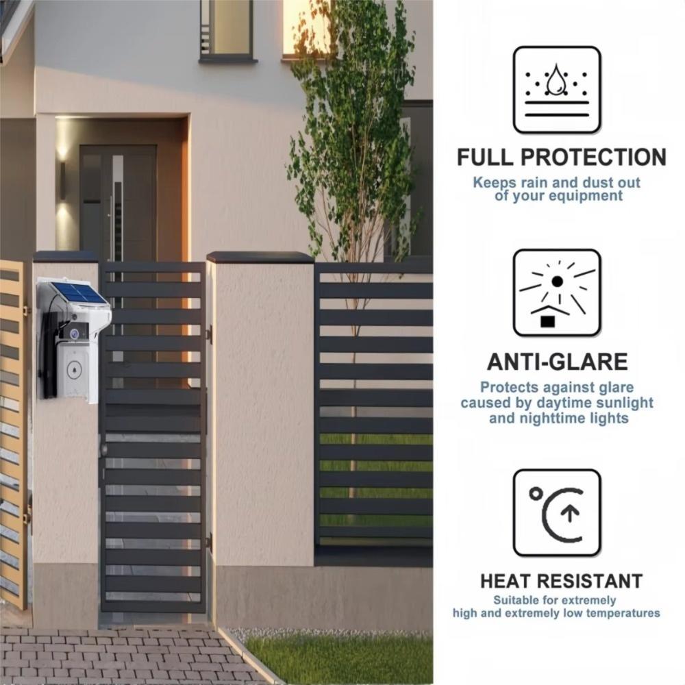 Solar Doorbell Sun Protecter Waterproof Solar Cover New Doorbell Rain Cover  Outdoor