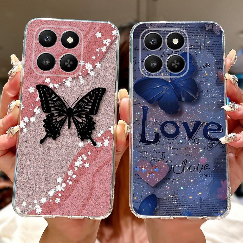 For Honor 400 Smart 5G Case LGN-NX1 Luxury Butterfly Painted Cover Soft Silicone Case For Honor X7d HonorX7d Honor400 Smart Bags