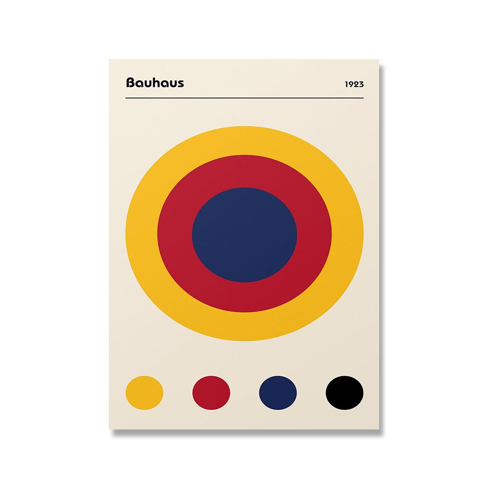 

Красочные круги Выставочный плакат туннеля Баухаус Минималистское искусство Печать на холсте Абстрактные картины Фрески для гостиной Домашний декор 21x30cm No Framed