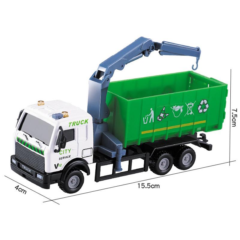 Alloy Car Back Force Inertia Simulation Tank Truck Garbage Truck Toy Model B161 for Boys Kids