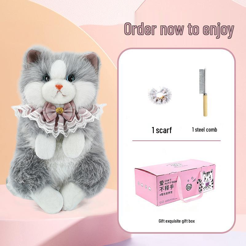 Cross-border Cat Doll Backpack: Plush Simulation Double Shoulder Toy, Ideal Gift for Girls