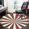 1PC Red and Blue Radiation Pattern Office Round Area Rug, Mat Suitable For Office, Under Office Chairs Bedroom Living Room Home Decor, Room Deco