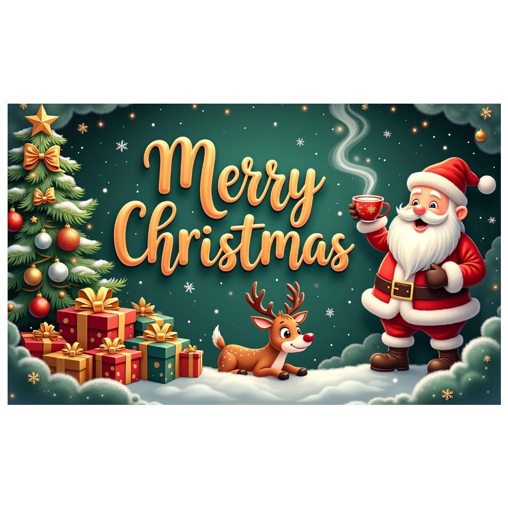 Xmas Banner Christmas Tree Decor Merry Christmas Banner Christmas Party Banner Santa Claus Design For Holiday Gathering Home