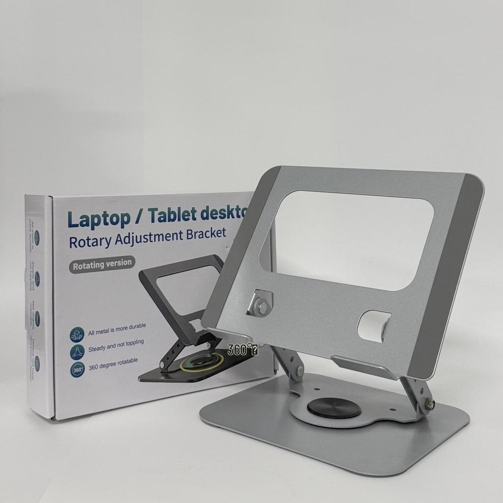 Adjustable 360° Rotation Metal Laptop & Tablet Stand with Heat Dissipation