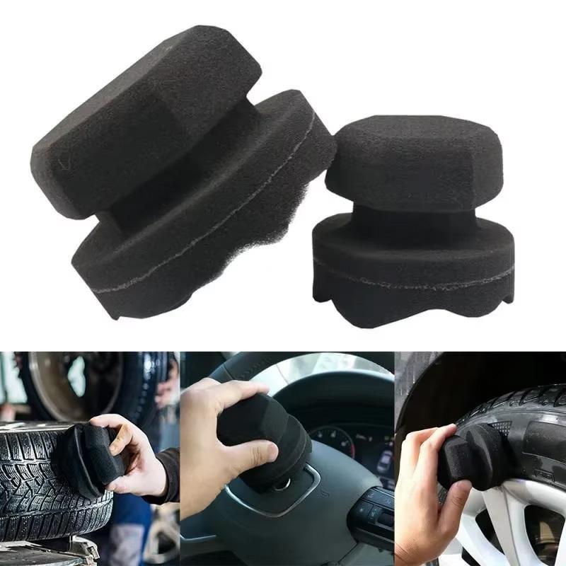 High Density Foam Wax Applicator Sponge with Hexagonal Ergonomic Grip for Car Polishing Tire Waxing Auto Detailing