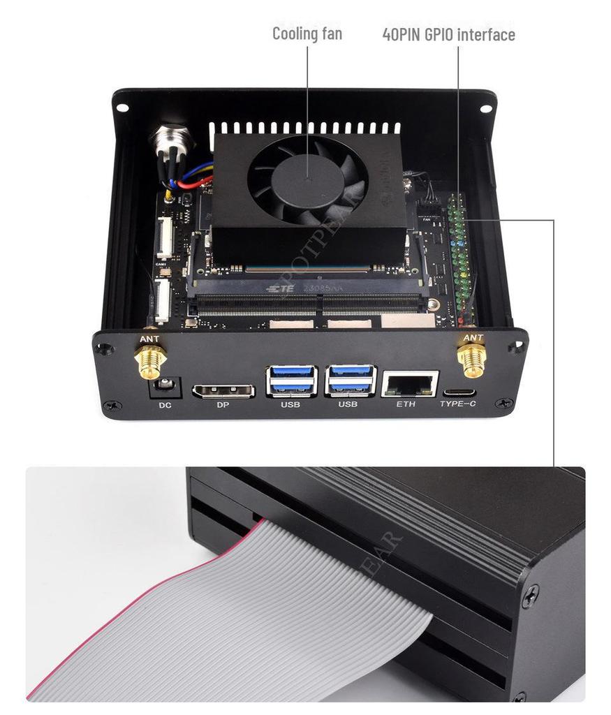 Jetson Orin Mini-Chassis mit Aluminiumlegierungsgehäuse und Kamerahalterung