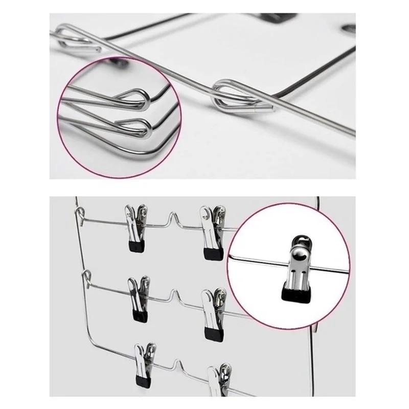The Multi-layer Clothes Rack Comes With 12 Clips Convenient Storing Clothes Such As Folded Pants And Does Not Take Up Space