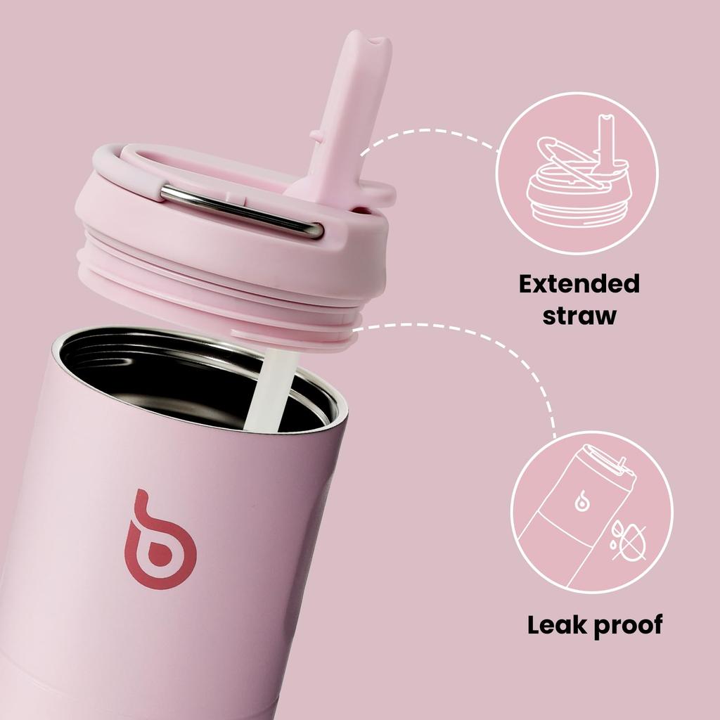 BOTTLE 750ml Water Bottle for Vacuum Stainless Light Pink Kids, Straw-Free Drinking, Insulated, Insulated, Steel, Portable, 0.75L,