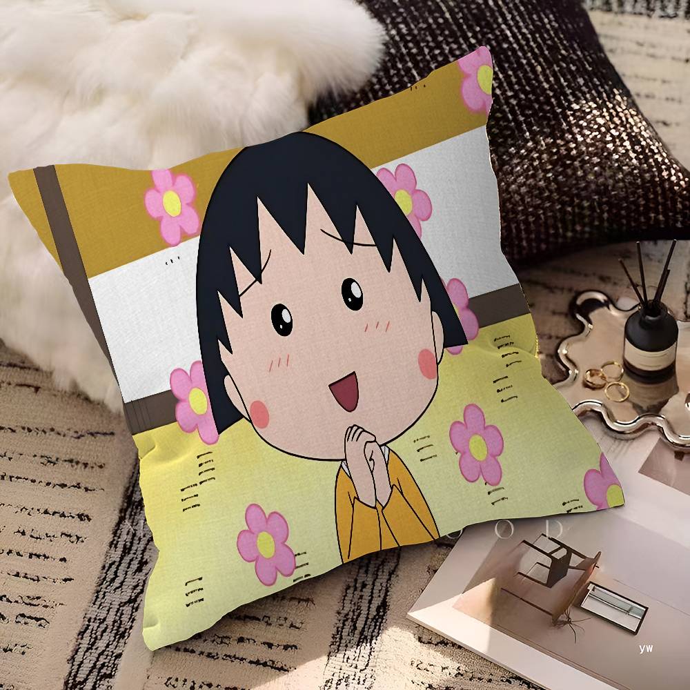 CChibi Maruko Chan Cushion Cover Decorative Pillow Sofa Home Decor case pillow cases