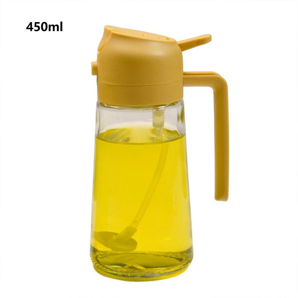 450/60Oml 2 In 1 Oil Spray Bottle With Pour Spout Leakproof Multifunctional Large Capacity Glass Oiler Kitchen Cooking Accessory