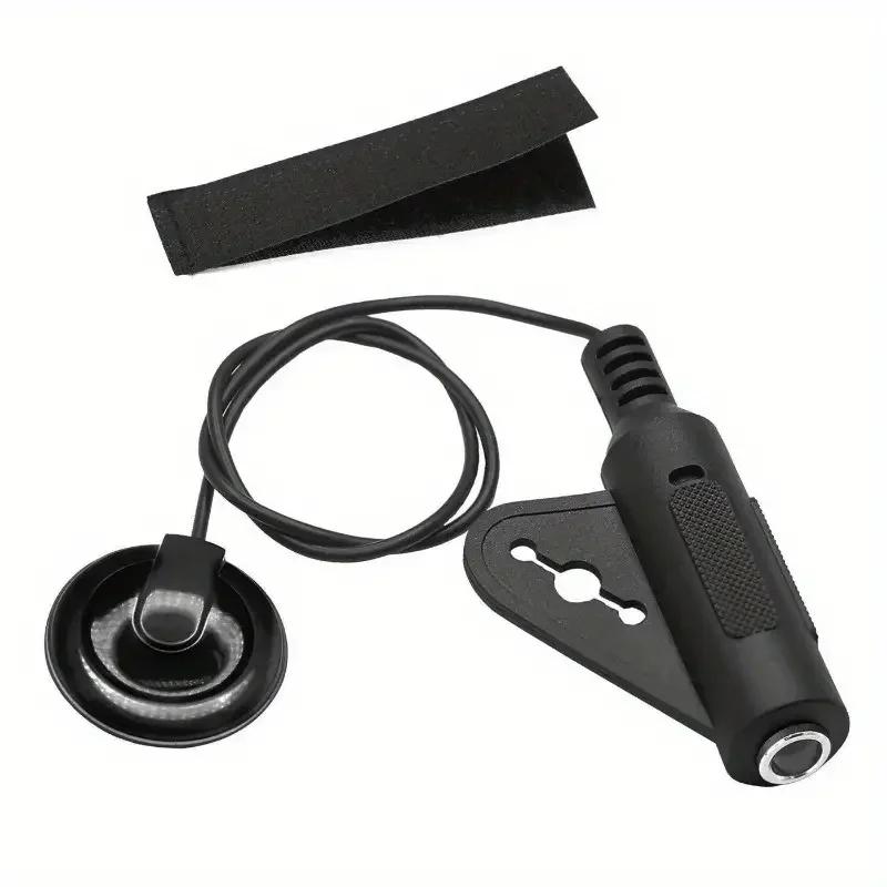 

Пьезоэлектрический контактный звукосниматель профессионального уровня для акустических гитар, укулеле, арф и банджо - Простая установка, Высокое качество чёрный