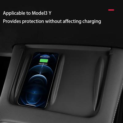 Geeignet für Model 3/y Mittelkonsolen-Silikon-Anti-Rutsch-Pad, Kabelloses Handy-Ladepad, Autoinnenraumzubehör