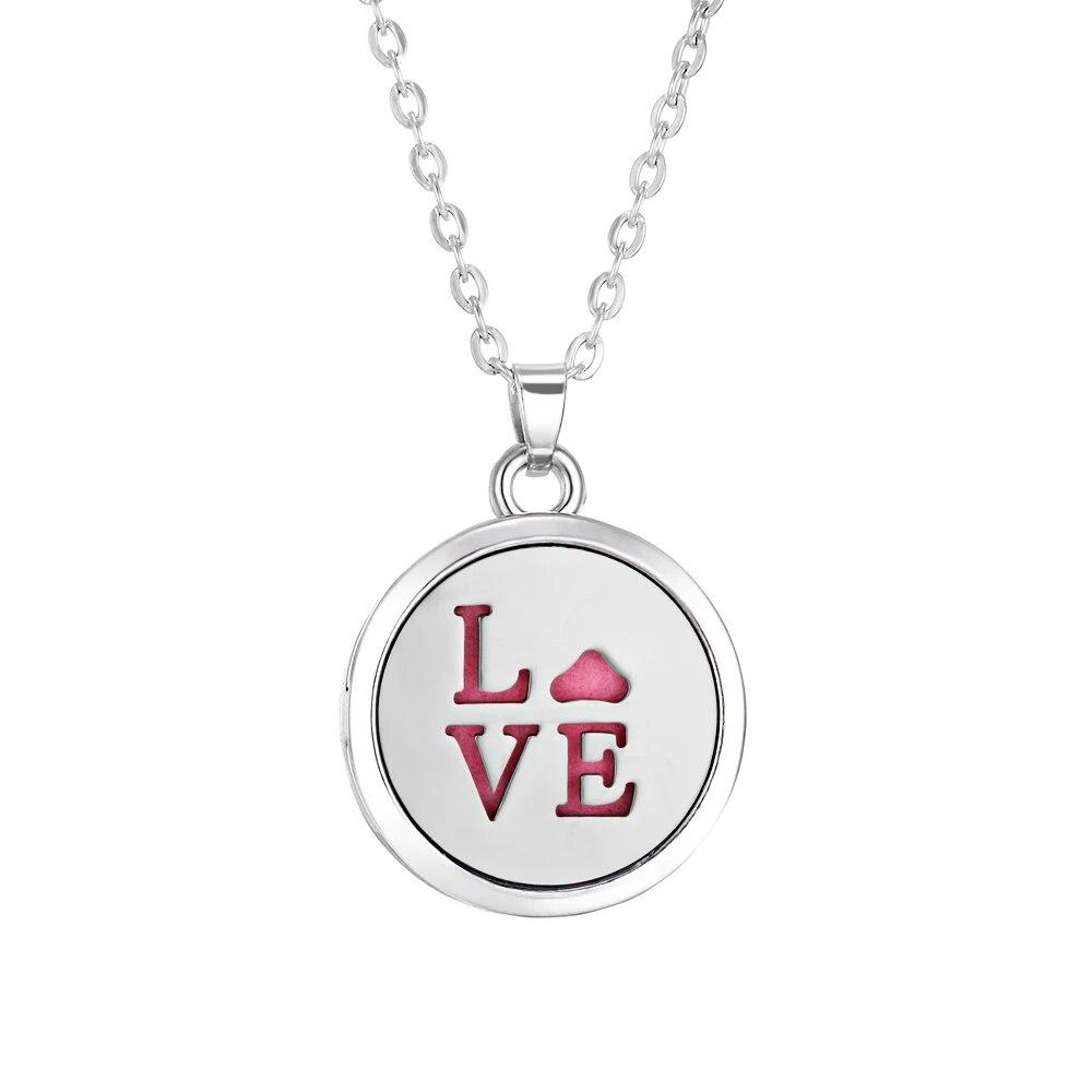 Stainless Steel Fashion Tree of Life Aromatherapy Necklace Essential Oil Diffuser Perfume Locket Pendant Women Jewelry Gift