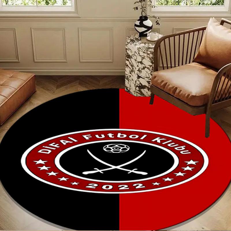 1PC Global Football Club Sheff Round Rug for Livingroom,Bedroom, Palyroom, Chair Rug, Area rug, Circle Carpet, Large Size Fan Christmas gift