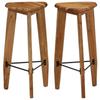 Day and Night - Day and Night Kitchen Stools 2 Units Solid Acacia Wood
