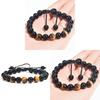 Obsidian Agate Tiger Eye Handmade Mens Beaded Bracelet For Travel Gift