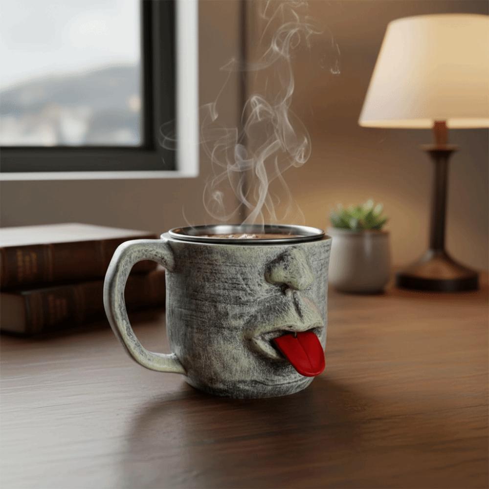 Resin Teasing Facial Mug Fun Hot Cold Beverage Cup Shaking Tongue Coffee  Cup  For Home Office