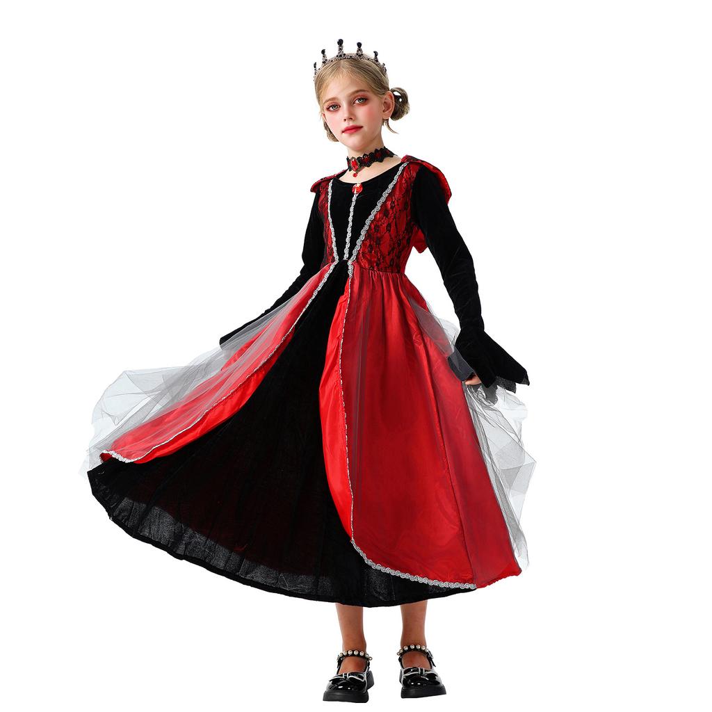 Halloween Children's Costumes Witch Dress Witch Dress Stage Costumes Vampire Demon Robe Medieval