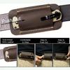 Quick Release Folding Knife Sheath 5Inch Leather Pouch Snap Lock Belt Clip Portable Outdoor Blade Storage Protective Cover Case