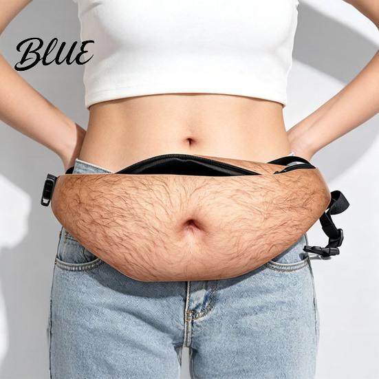 Durable Artificial Leather Pack Funny Belly Bag, Realistic Big Waist Novelty Fanny Beer Bag with Adjustable Strap, Gag Gift for Dad Husband