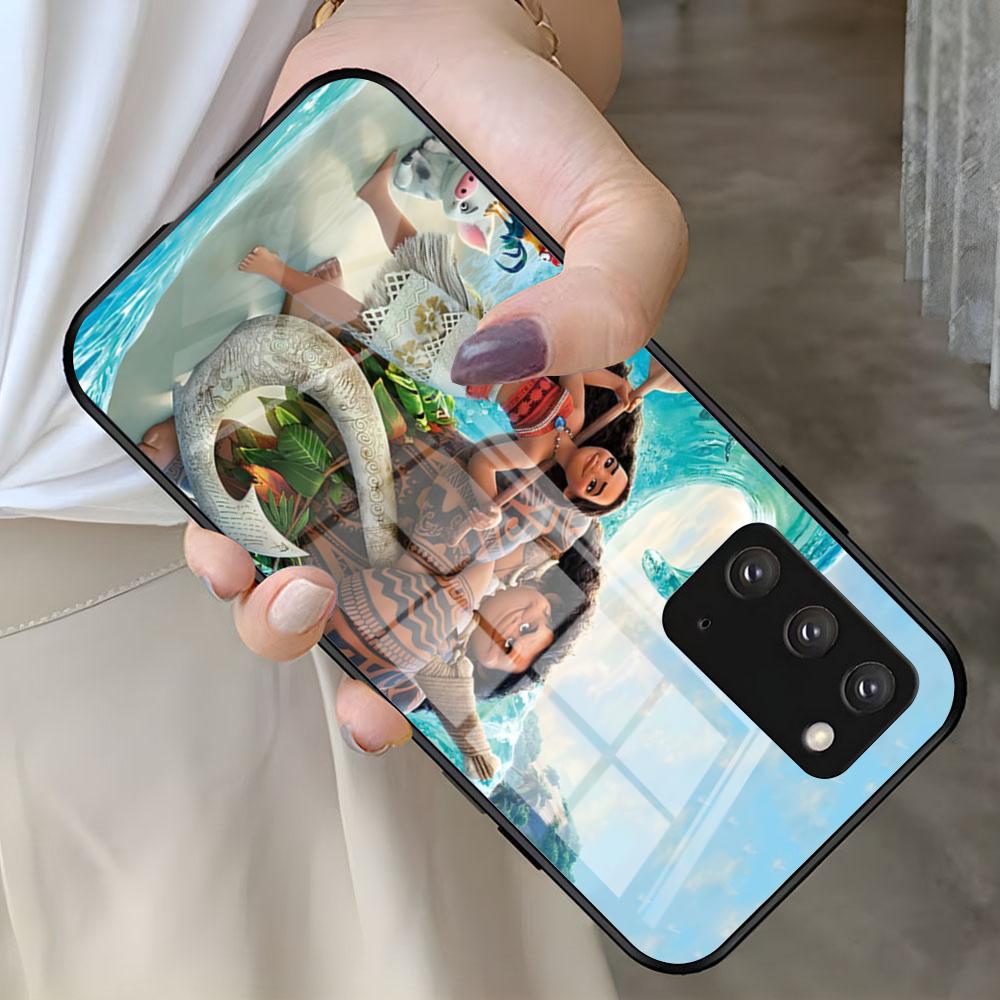 Moana Phone Case For Samsung S25 S24 FE S23 S22 S21 Plus S20 Ultra Note20Ultra Black Glass Cover