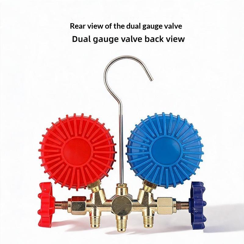 3 Way AC Diagnostic Manifold Gauge Set with Hook Durable Refrigerant Testing Tool for R12 R22 R404A R134a Freon Charging