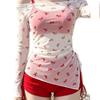 Pure desire wind beach bikini three-piece women's mesh sunscreen blouse split swimsuit seaside vacation babes swimsuit