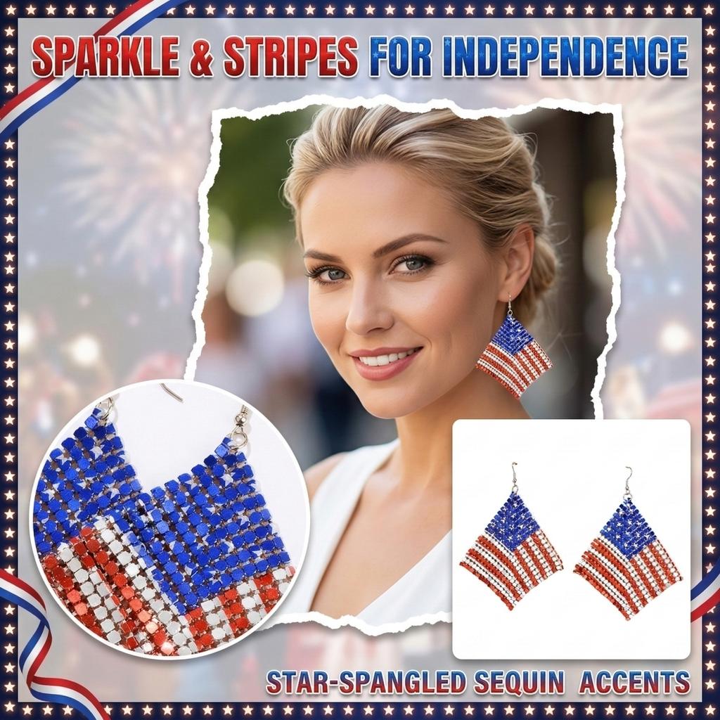 Fashion And Creative Independence Day Earrings
