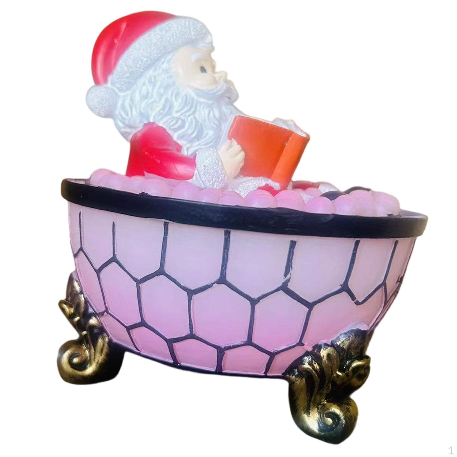 

Christmas Santa Bubble Bath Lamp Bedside light, Handmade Reading Book Desktop Ornament for
