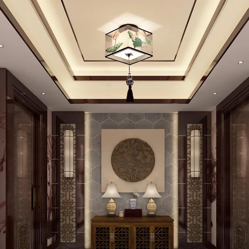 LED Ceiling Light for Balcony, Hallway, or Bedroom - New Chinese Style Small Pendant Light