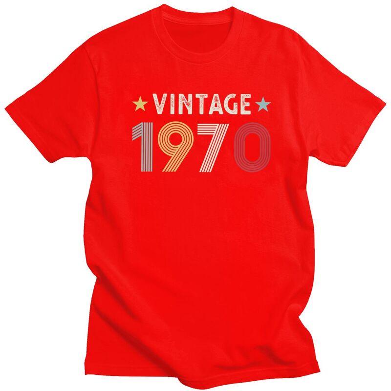 

Custom Vintage 1970 Birthday Years Old T Shirt Men Soft Cotton Tshirt Urban Tees Short Sleeve Tshirts Loose Fit Clothing Gift S