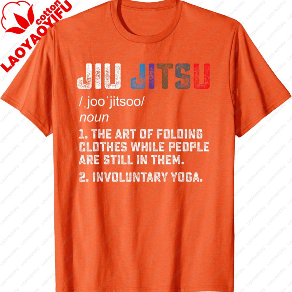 Unisexs Jiu Jitsu Definition Funny Cotton TShirt Humorous Martial Arts Print Casual Short Sleeve Crew Neck Black Tee for BJJ Fans