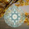 360 Degree Rotating Hook 10 Inch Hanging Wind Spinner with Mandala Flower Design for Garden Decor Spring Summer Outdoor Creative Gift