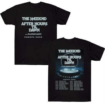 TheWeeknd After Hours Til Dawn אירופה 2026 חולצות טי גרפיות נשים גברים היפ הופ חולצת טי סגנון טרנדי בגדים חולצות טי מכותנה