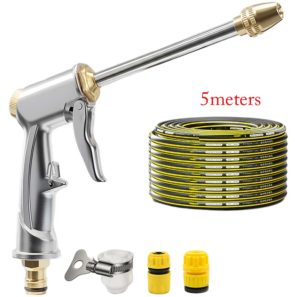 High Pressure Adjustable Water Sprayer for For car Lawn Garden Cleaning Dual Spiral Flow Alloy Body 200x50mm Size