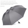 Large Thickened Windproof Reinforced Umbrella for Heavy Rain with Logo, Foldable Dual-Use Black Coating for Sun Protection and Uv Protection
