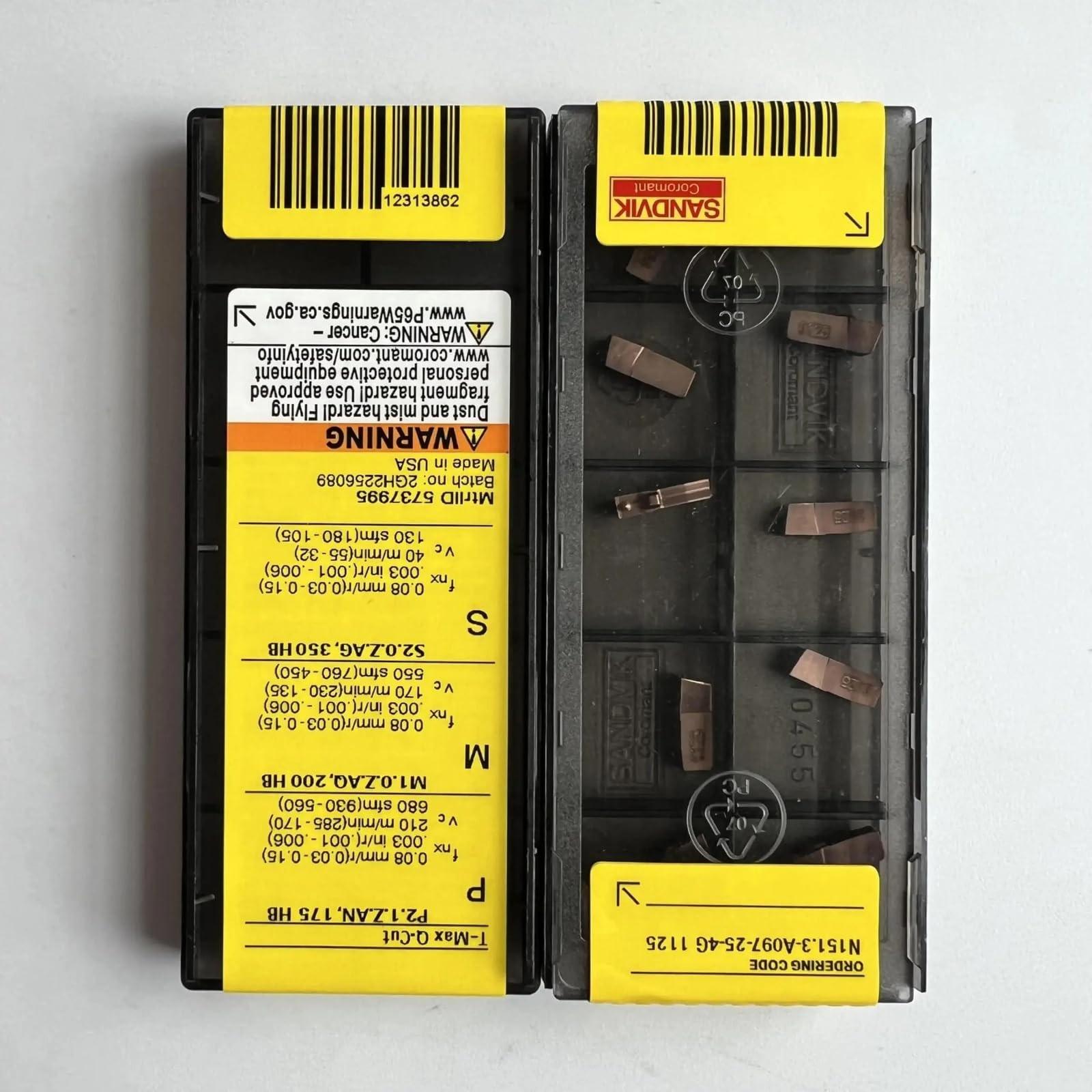 

Original Sandvik / N151.3-A097-25-4G 1125 / CNC lathe carbide blade 10 PCS