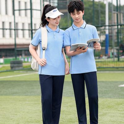 Unisex Summer School Sportswear: Short Sleeve Uniform Set for Junior High & High School Students
