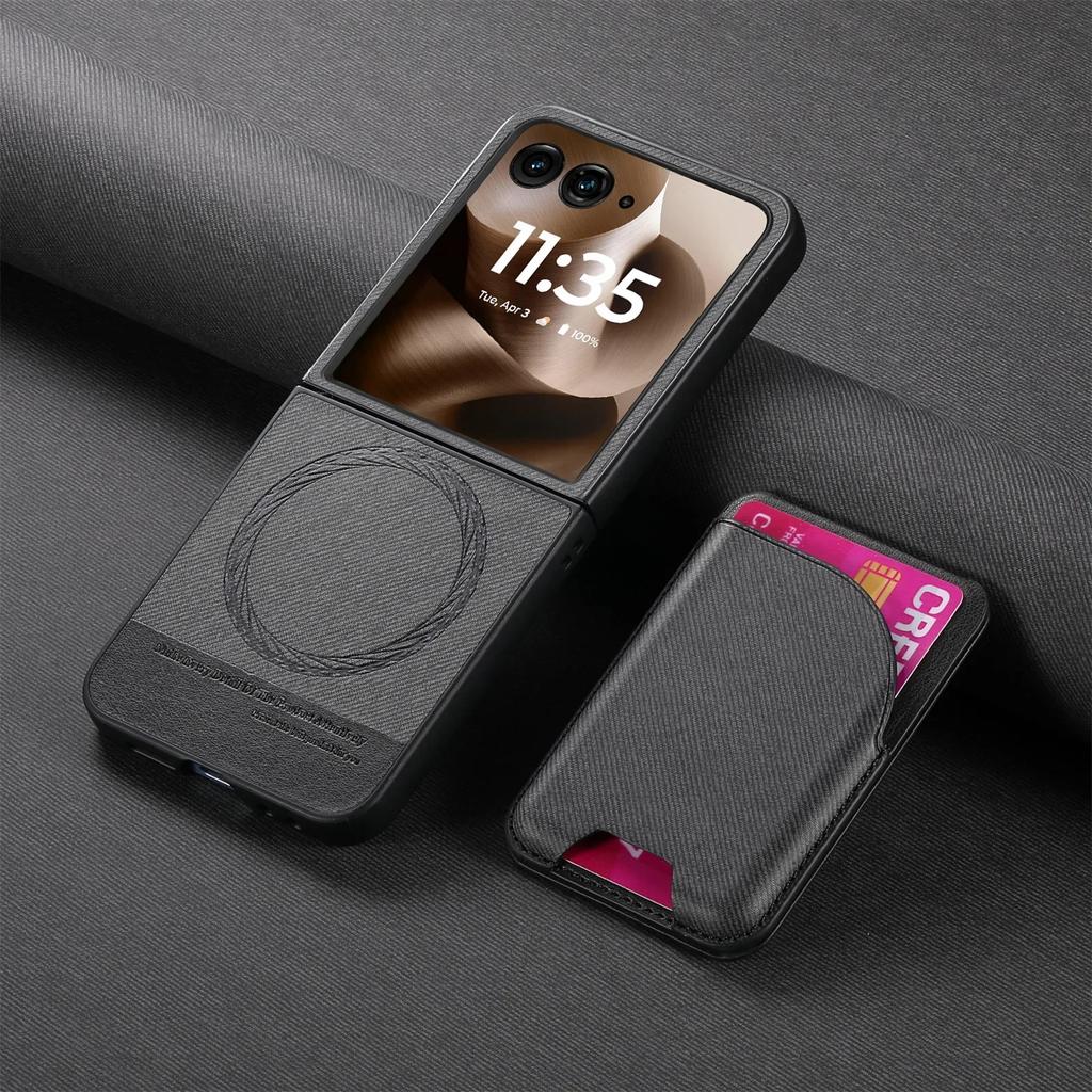 2 in 1 Magnetic Wallet Phone Case for Motorola Moto Razr 60 50 40 Ultra Card Holder Protective Leather Cover Case