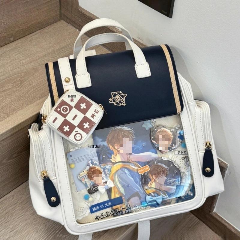 Japanese Aesthetic Transparent Crossbody Bag - Soft Girl College Style Ita Backpack with Large Capacity