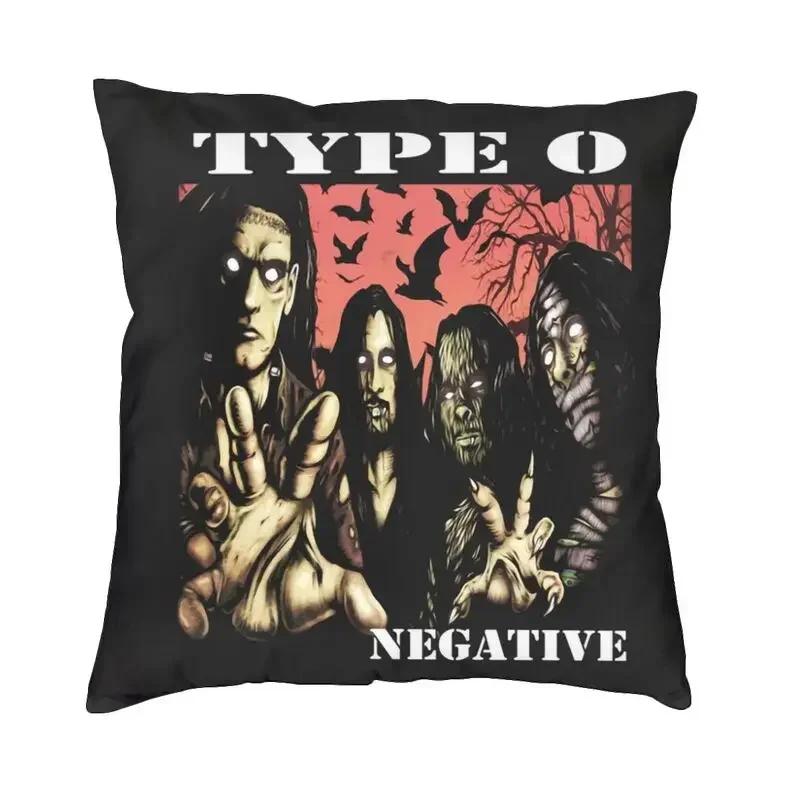 O Type Negative Logo Gothowy Zespół Heavy Metalowy Poszewka na Poduszkę Dwustronny Nadruk Poszewka na Poduszkę Dekoracyjna do Domu