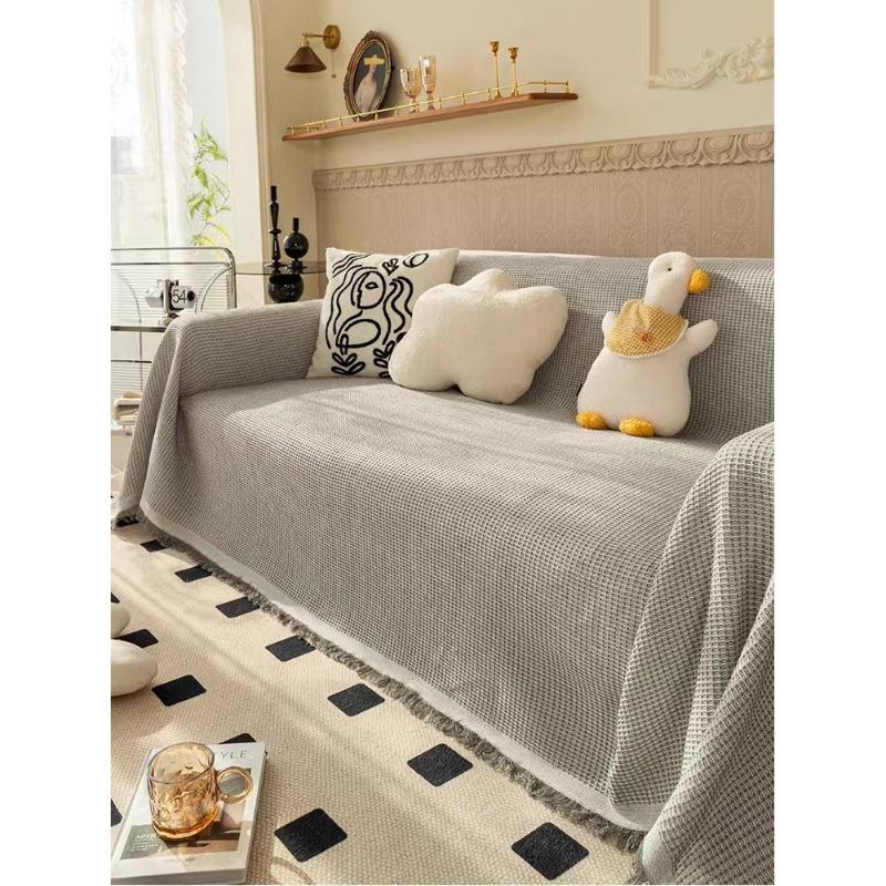 

Полотенце для дивана, простой чехол для дивана, одеяло на четыре сезона, полностью покрытый чехол, ткань из скандинавского свежего хлопка, тканый чехол для дивана 180*230