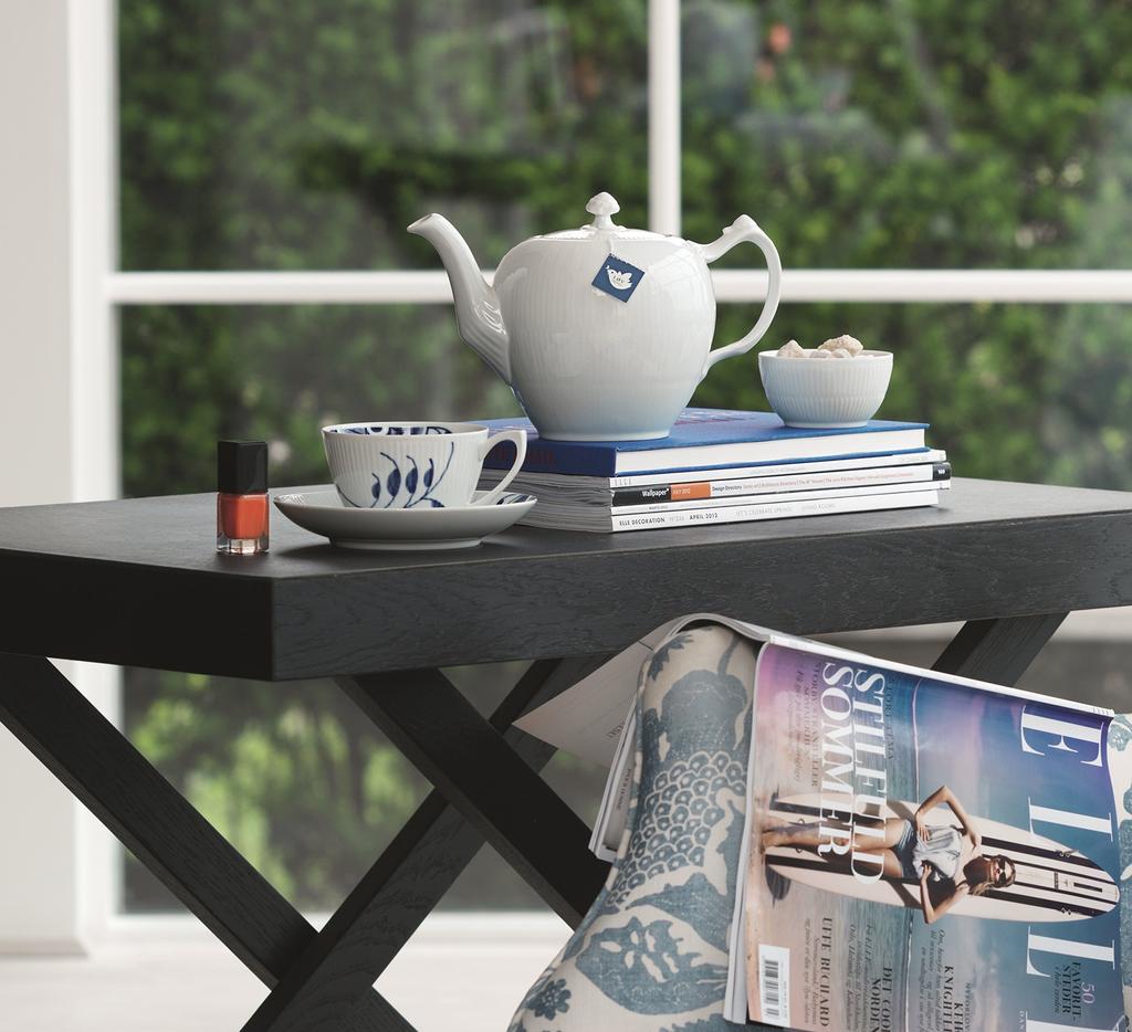 [Authentic Import] Royal Copenhagen Blue Fluted Mega Cup & Saucer 280ml 1017335 White - Wedding Gift