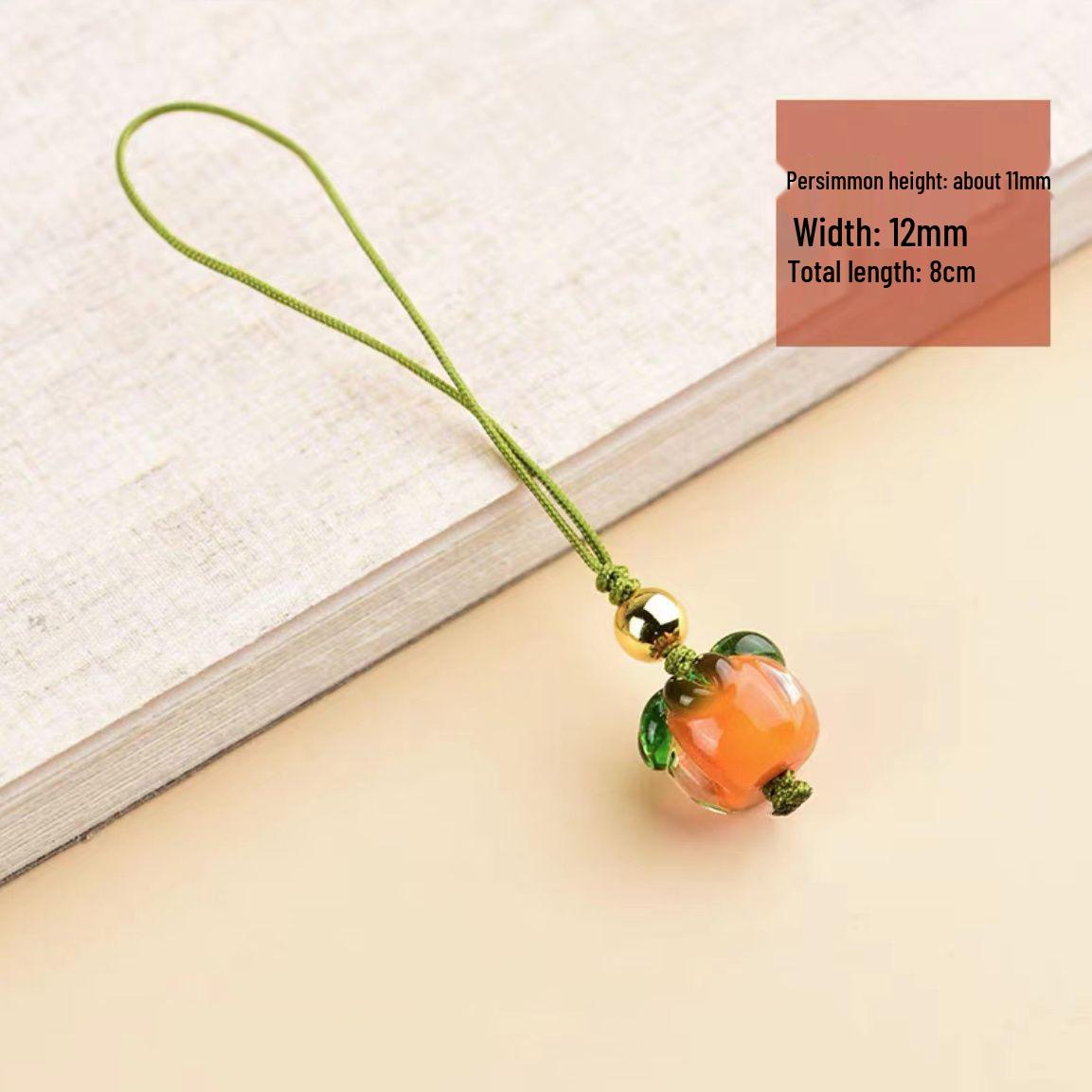 

Exquisite Retro Golden Persimmon Leaf Keychain & Phone Charm Pendant