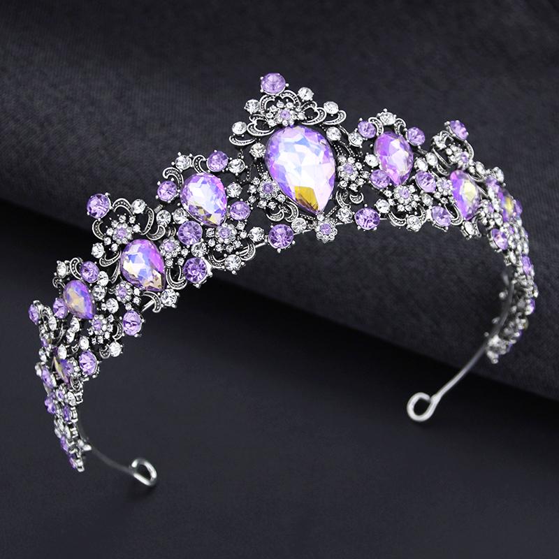 Baroque Big Water drop Tiara For Women Wedding Crown Birthday Party Elegant Crown Bridal Hair Jewelry Accessories