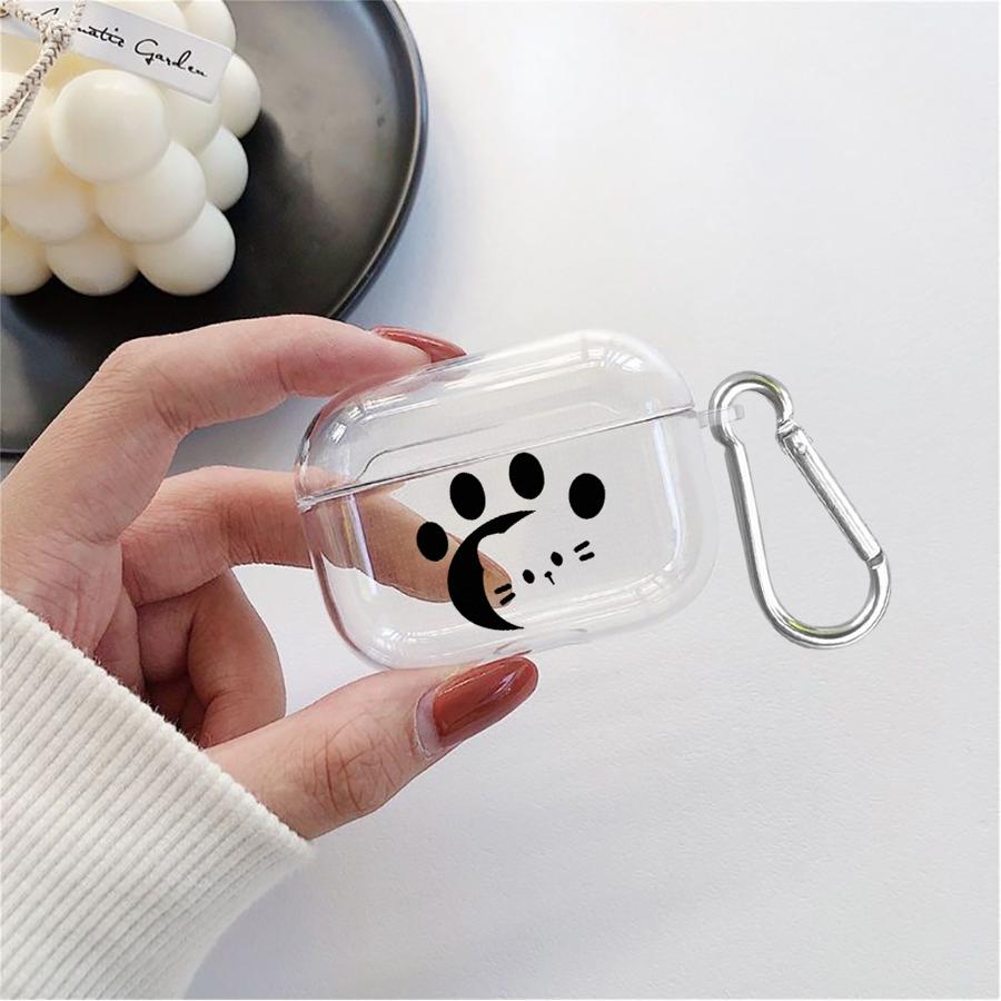 Cute Footprint Kitten Dog Clear Earphone Cases Cover Case For Airpods 1 Pro Pro2 2 4 Pro3 3