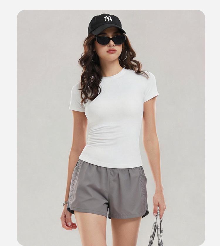 Slim Fit Quick-Dry Short Sleeve Yoga Top - High Elasticity Pilates T-Shirt for Summer Workouts
