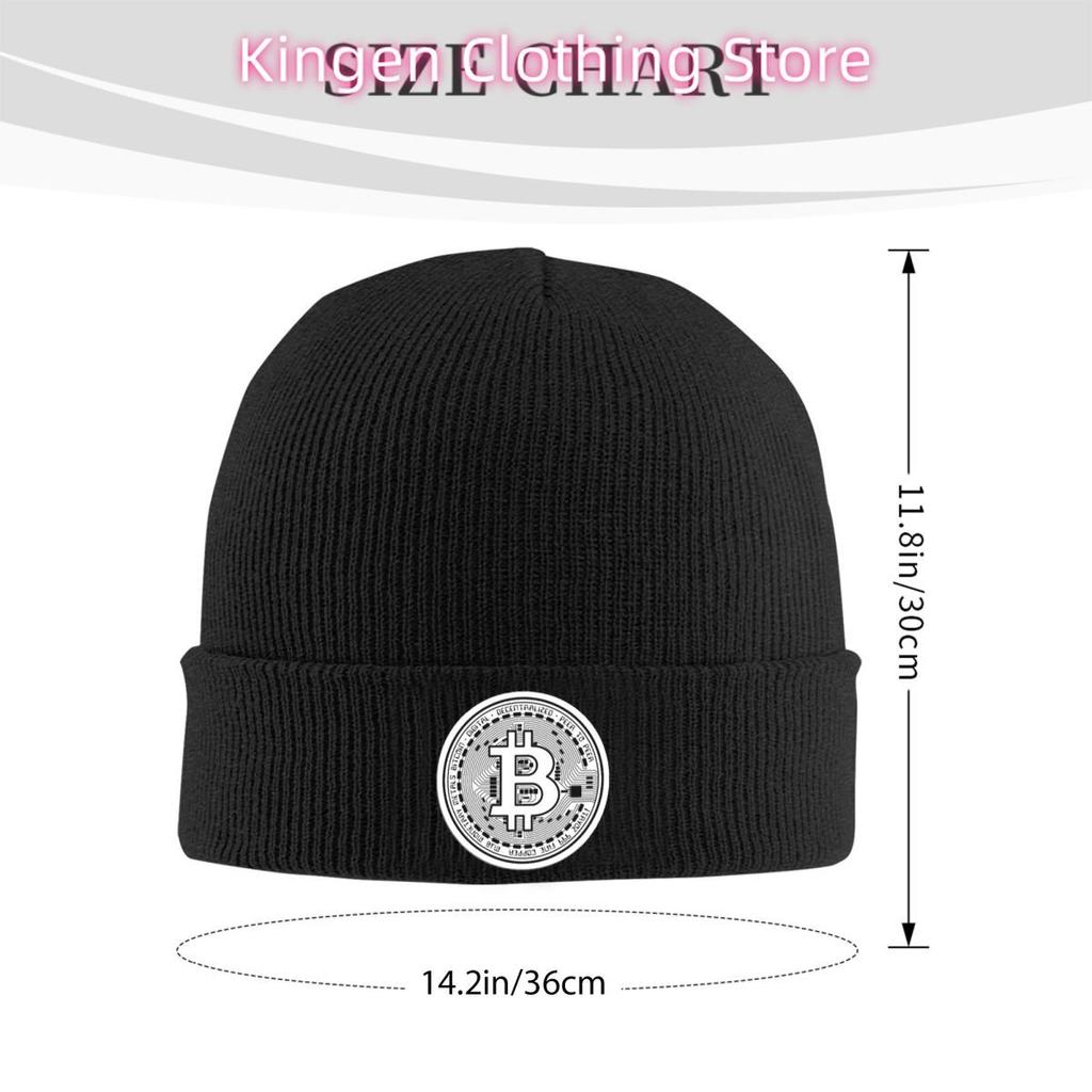 Bitcoin BTC Crypto Currency Warm Knitted Cap Fashion Bonnet Hat Autumn Winter Outdoor Beanies Hats for Unisex Adult
