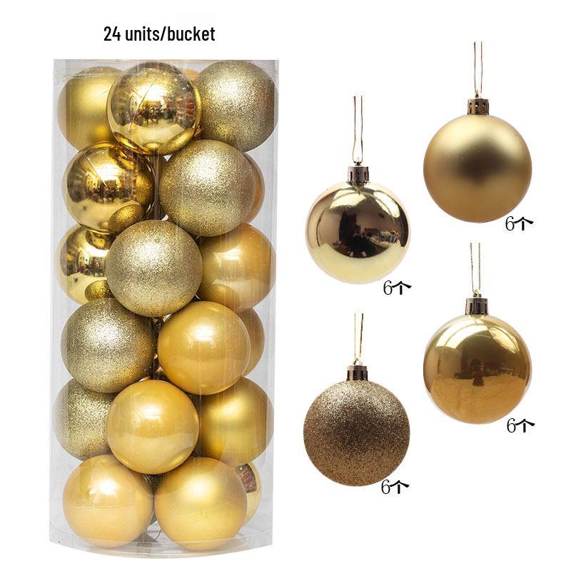 36 Electroplated Plastic Christmas Ball Ornaments for Tree and Window Decoration